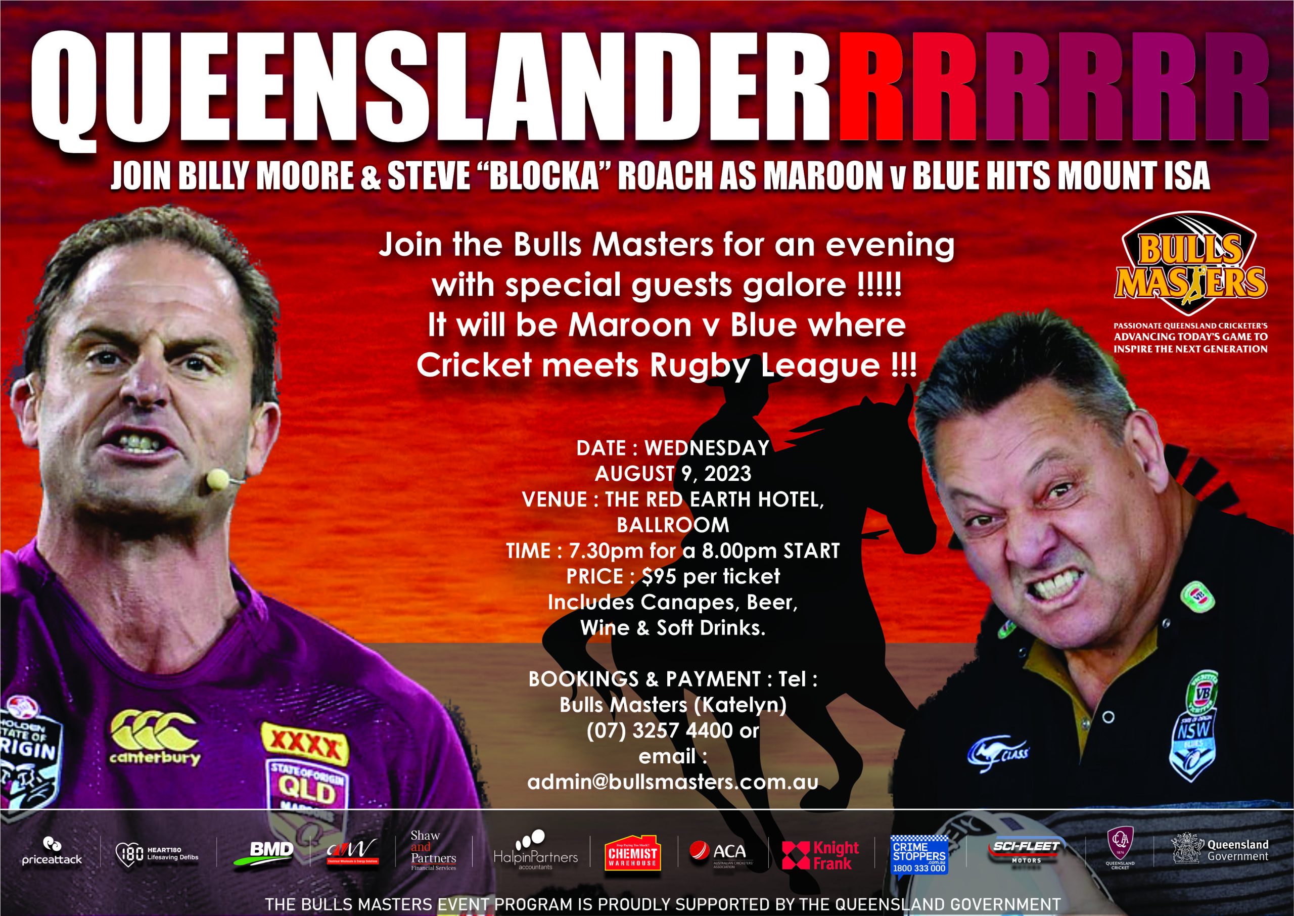 Mount Isa Sportsman's Dinner Wednesday August 9th Bulls Masters